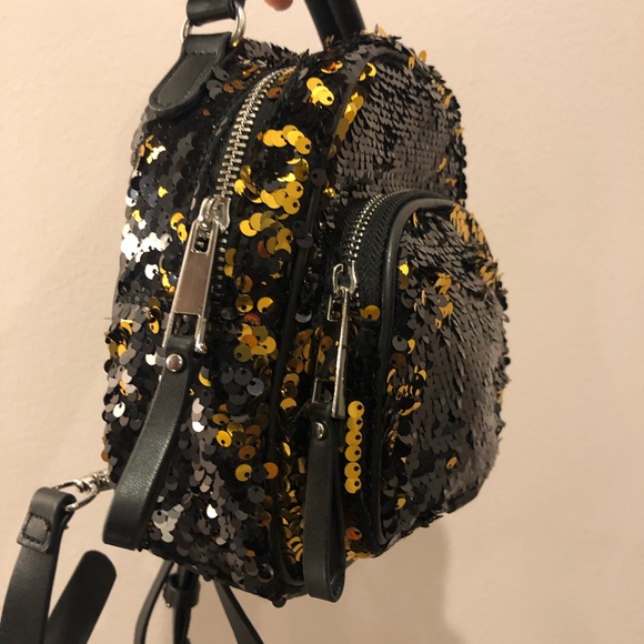 ZARA convertible sequins mini backpack - Picture 4 of 7